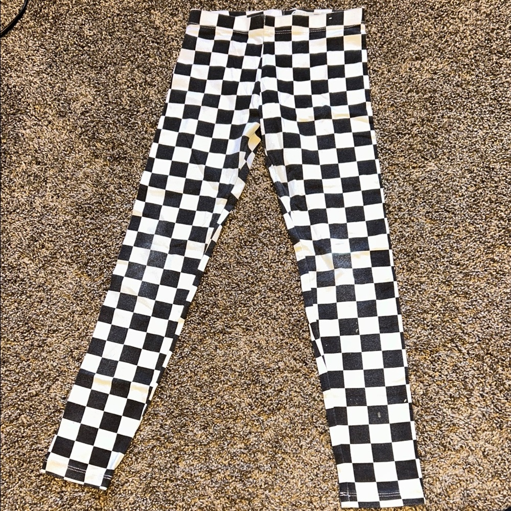 Wonder Nation Kids Checkered Leggings - Black and White